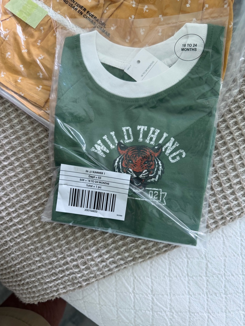 Ginny and Jack 18 to 24 months green boys T-shirt with tiger new with tag
